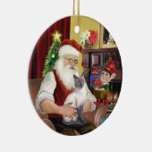 Santa - Blue Point Siamese Keramikornament (Rechts)
