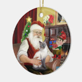 Santa - Blue Point Siamese Keramikornament (Links)