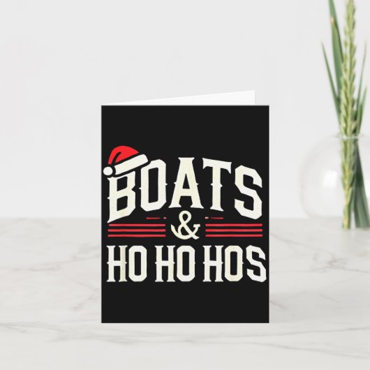 Santa Boats And Ho Ho Hos Christmas Karte (Vorderseite)