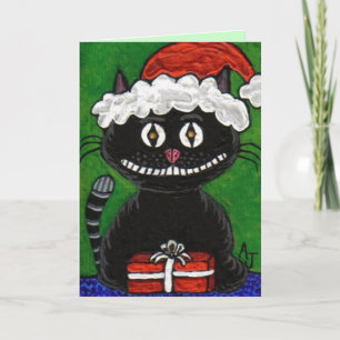 SANTA BOBO the BLACK CAT - Christmas card Feiertagskarte