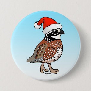 Santa Bobwhite Button