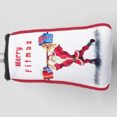 Santa Bodybuilder Funny Christmas Golf Head Cover Headcover (Vorderseite)