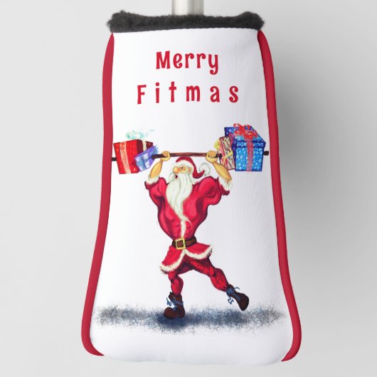 Santa Bodybuilder Funny Christmas Golf Head Cover Headcover (Rotieren 90)