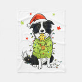 Santa Border Collie Christmas Border Collie Dog Mo Fleecedecke (Vorderseite)