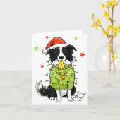 Santa Border Collie Christmas Border Collie Dog Mo Karte (Gelbe Blume)