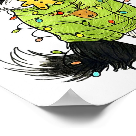 Santa Border Collie Christmas Border Collie Dog Mo Poster (Ecke)