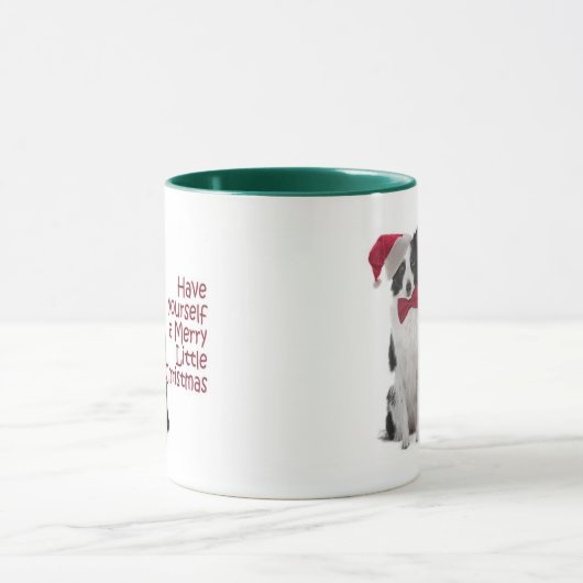 Santa Border Collie Weihnachts-Tasse Tasse (Zentrum)