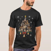 Santa Border Terrier Tree Lights T-Shirt (Vorderseite)