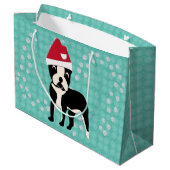 Santa Boston Große Geschenktüte (Rückseite Schrägansicht)