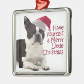 Santa Boston Terrier Ornament (Links)