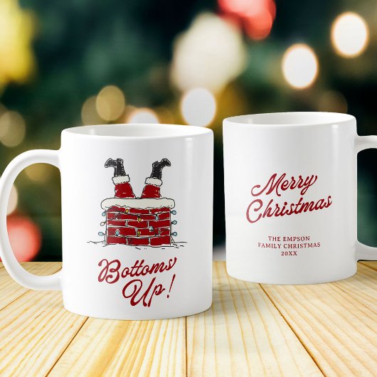 Santa Bottoms Up Funny Holiday Kitchen and Gift Kaffeetasse