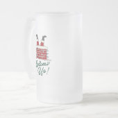 Santa “Bottoms Up” Funny Holiday Party Gift Mattglas Bierglas (Vorderseite Links)