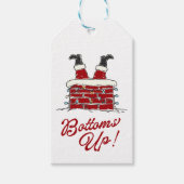 Santa Bottoms Up Funny Holiday Wrapping Accent Geschenkanhänger (Vorderseite)