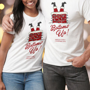 Santa Bottoms Up Lustige Übereinstimmende Weihnach T-Shirt