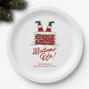 Santa Bottoms Up Lustige Weihnachtsfeier Pappteller