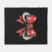 Santa Bow Weihnachten Santa Coquette Weihnachtsfei Fleecedecke (Vorderseite (Horizontal))
