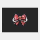 Santa Bow Weihnachten Santa Coquette Weihnachtsfei Geschenkpapier Set (Vorderseite)