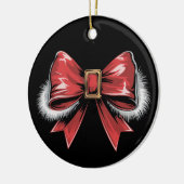 Santa Bow Weihnachten Santa Coquette Weihnachtsfei Keramik Ornament (Links)
