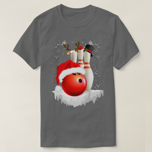 Santa Bowling Set Funny Bowling Lover T T-Shirt (Design vorne)