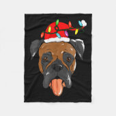 Santa Boxer Light Christmas Fleecedecke (Vorderseite)