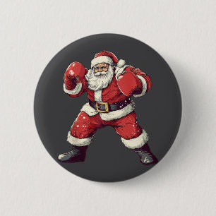 Santa Boxing Lover Funny Mixed Martial Arts Muay T Button