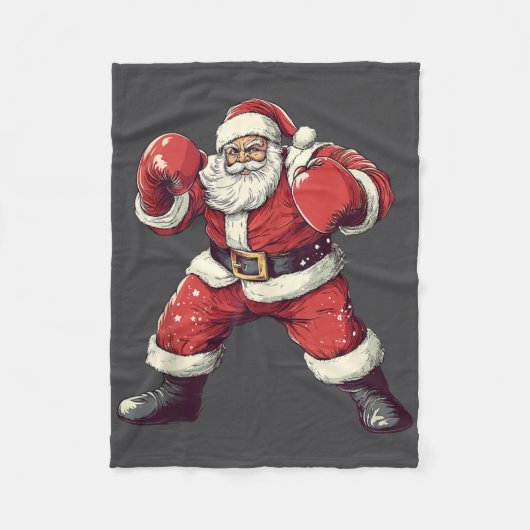 Santa Boxing Lover Funny Mixed Martial Arts Muay T Fleecedecke (Vorderseite)