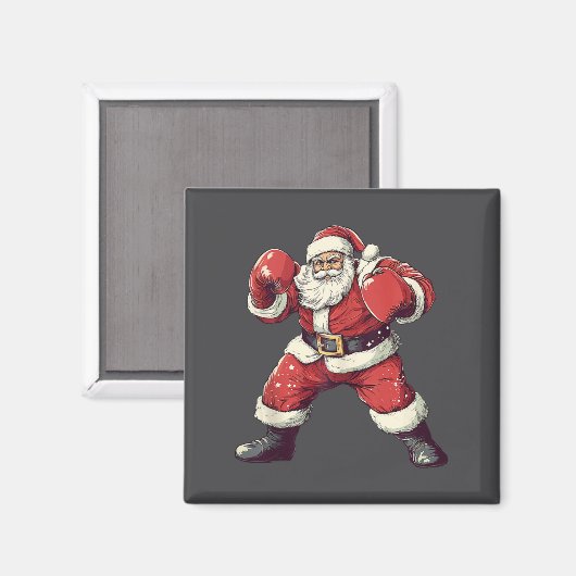 Santa Boxing Lover Funny Mixed Martial Arts Muay T Magnet (Vorderseite/Rückseite)