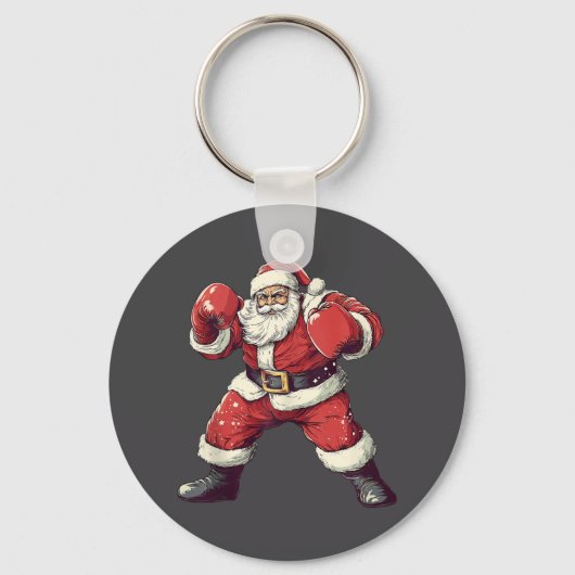 Santa Boxing Lover Funny Mixed Martial Arts Muay T Schlüsselanhänger (Vorderseite)