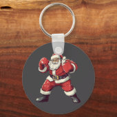 Santa Boxing Lover Funny Mixed Martial Arts Muay T Schlüsselanhänger (Vorderseite)