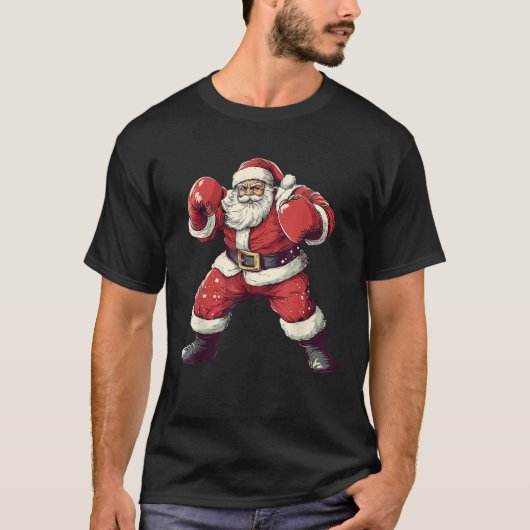 Santa Boxing Lover Funny MIXED MARTIAL ARTS Muay T T-Shirt (Vorderseite)