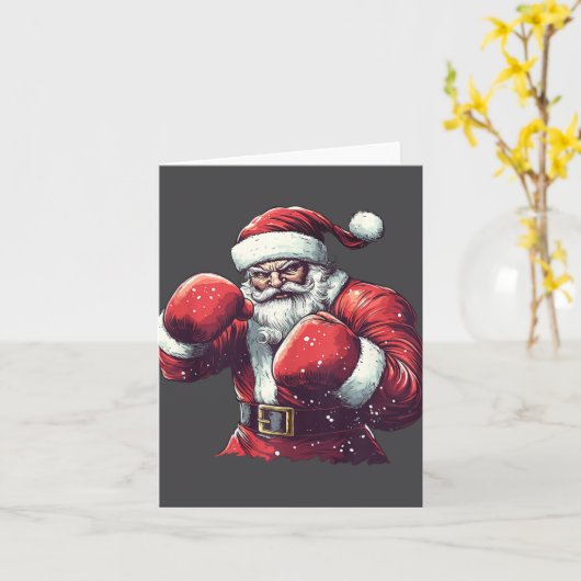 Santa Boxing Lover Mixed Martial Arts Muay Thai Bo Karte (Gelbe Blume)