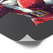 Santa Boxing Lover Mixed Martial Arts Muay Thai Bo Poster (Ecke)