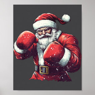 Santa Boxing Lover Mixed Martial Arts Muay Thai Bo Poster