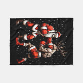 Santa Boxing Rentier Weihnachtssüßer Fleecedecke (Vorderseite (Horizontal))