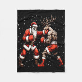 Santa Boxing Rentier Weihnachtssüßer Fleecedecke (Vorderseite)