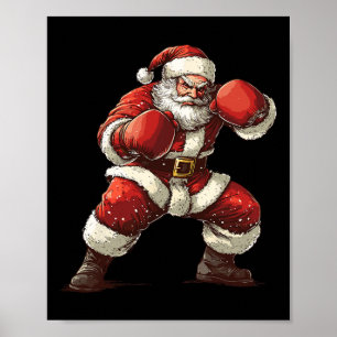 Santa Boxing Xmas Mixed Martial Arts Muay Thai Lov Poster