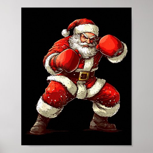 Santa Boxing Xmas Mma Muay Thai Lover Boxer Christ Poster (Vorne)