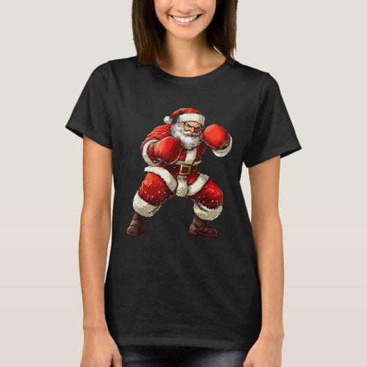 Santa Boxing Xmas Mma Muay Thai Lover Boxer Christ T-Shirt (Vorderseite)