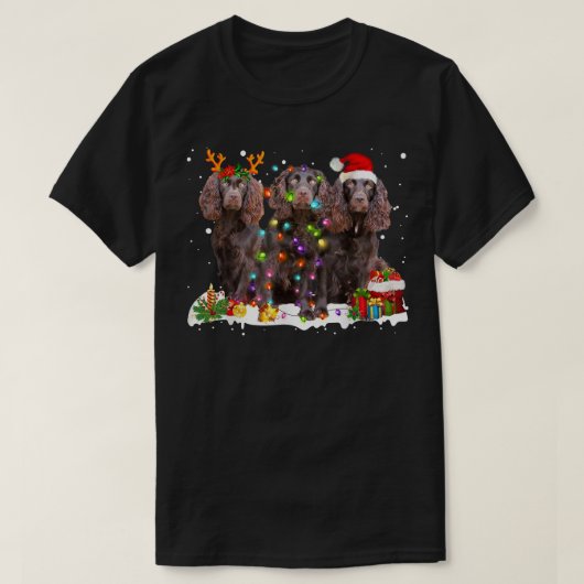 Santa Boykin Spaniel Dog Gorgeous Reindeer Christm T-Shirt (Design vorne)