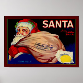 Santa Brand Lemons Ventura Landkreis California Poster