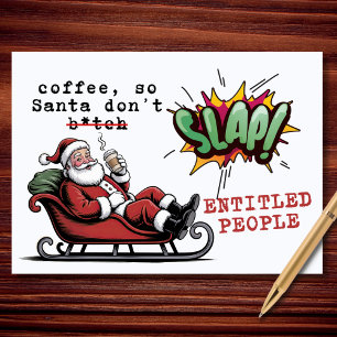 Santa braucht Kaffee, bevor er lustige Weihnachten