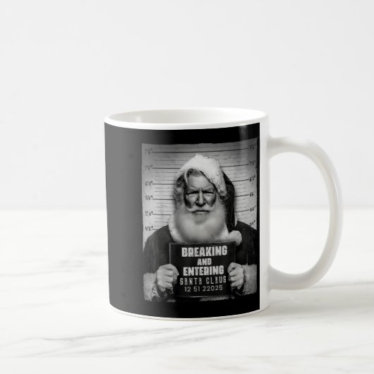 Santa Breaking Entering Mugshot Funny Christmas Ho Kaffeetasse (Rechts)