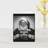 Santa Breaking Entering Mugshot Funny Christmas Ho Karte (Gelbe Blume)