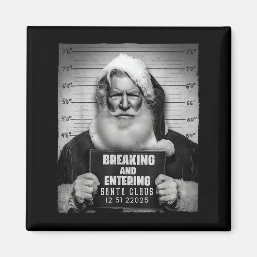 Santa Breaking Entering Mugshot Funny Christmas Ho Magnet (Vorne)