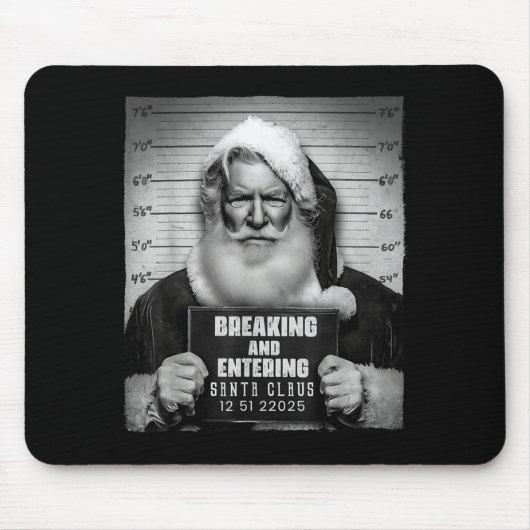 Santa Breaking Entering Mugshot Funny Christmas Ho Mousepad (Vorne)
