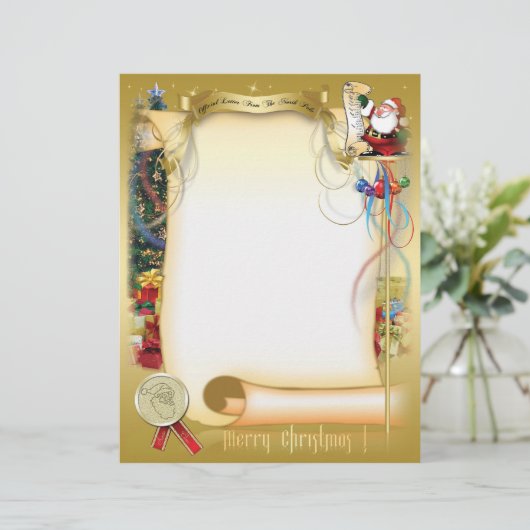 Santa-Brief Briefbogen (Stehend Vorderseite)