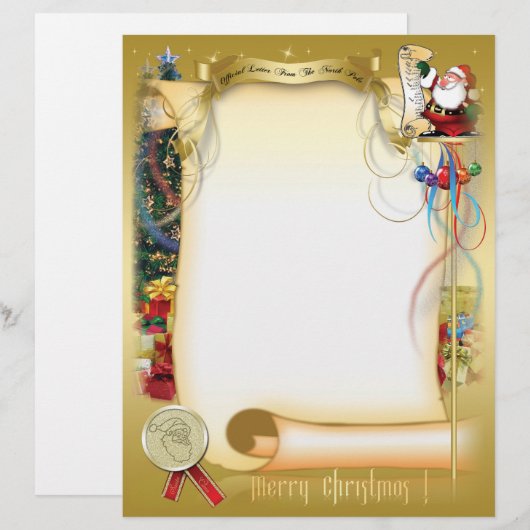 Santa-Brief Briefbogen (Vorne/Hinten)