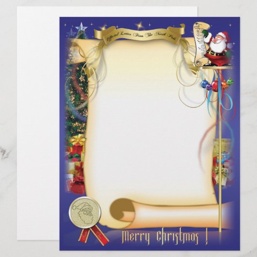 Santa-Brief Briefbogen (Vorne/Hinten)