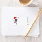 Santa Brindle Boxer Gift Tags Adressaufkleber (Insitu)