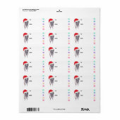 Santa Brindle Boxer Gift Tags Adressaufkleber (Vorne)